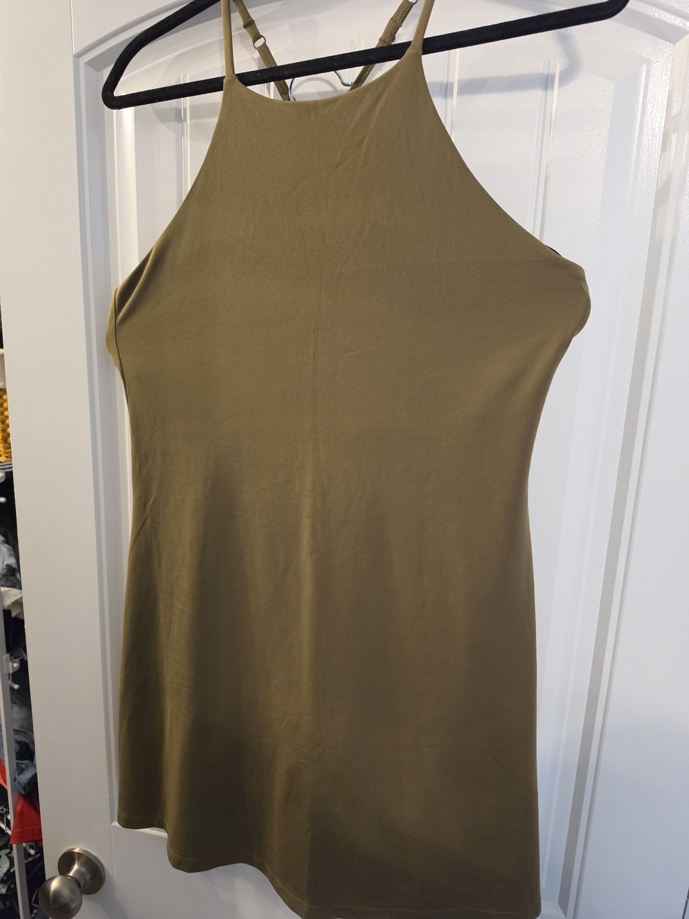 The Girlfriend Collective Racerback Dress in Moss Green